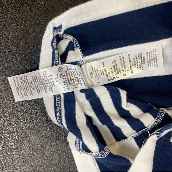 FRENCH CONNECTION Women NAVY BLUE & WHITE FUN STRIPED LONG MAXI DRESs Size 4 EUC - Picture 5 of 10